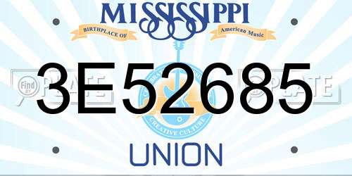 3E52685 Mississippi License Plate