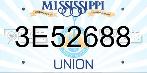 3E52688 Mississippi License Plate