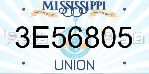 3E56805 Mississippi License Plate