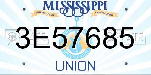 3E57685 Mississippi License Plate