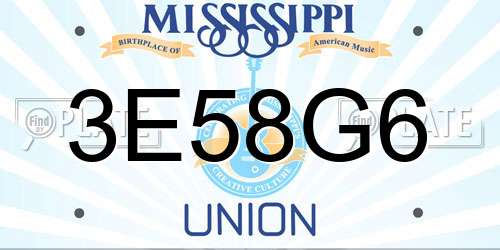 3E58G6 Mississippi License Plate