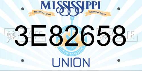 3E82658 Mississippi License Plate