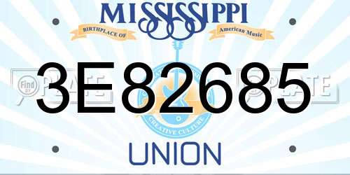 3E82685 Mississippi License Plate