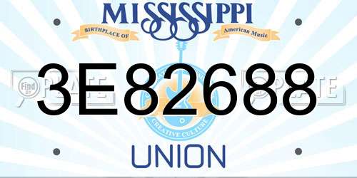 3E82688 Mississippi License Plate