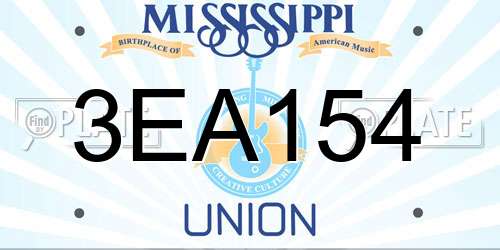 3EA154 Mississippi License Plate