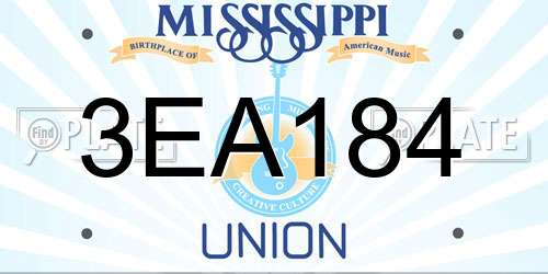 3EA184 Mississippi License Plate