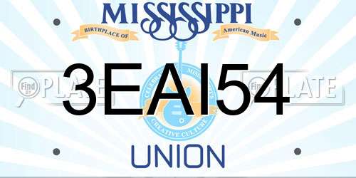 3EAI54 Mississippi License Plate