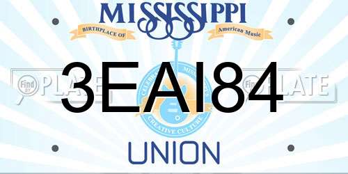 3EAI84 Mississippi License Plate