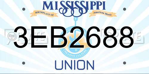 3EB2688 Mississippi License Plate