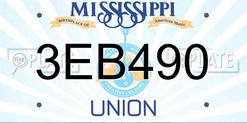 3EB490 Mississippi License Plate