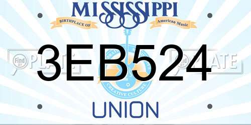 3EB524 Mississippi License Plate