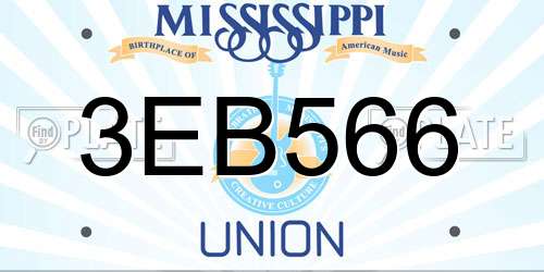 3EB566 Mississippi License Plate