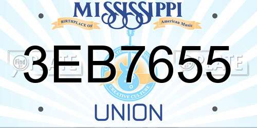 3EB7655 Mississippi License Plate