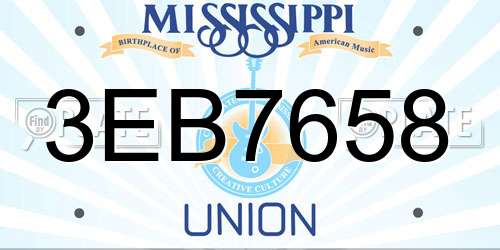 3EB7658 Mississippi License Plate