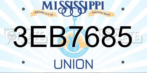 3EB7685 Mississippi License Plate