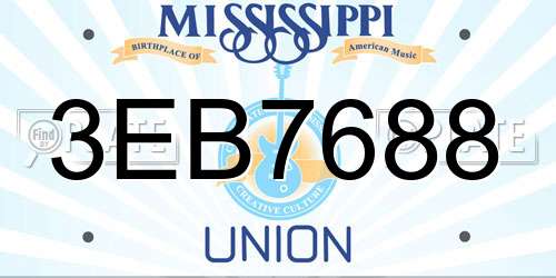 3EB7688 Mississippi License Plate