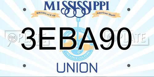 3EBA90 Mississippi License Plate