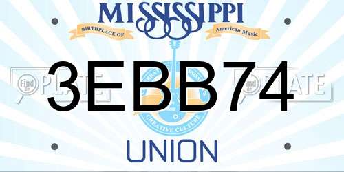 3EBB74 Mississippi License Plate
