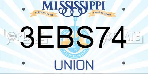 3EBS74 Mississippi License Plate