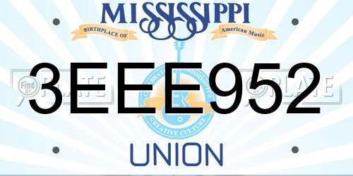 3EEE952 Mississippi License Plate