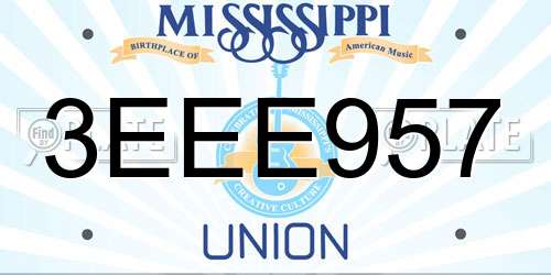 3EEE957 Mississippi License Plate