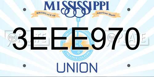 3EEE970 Mississippi License Plate
