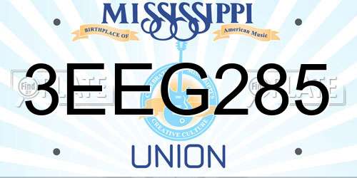 3EEG285 Mississippi License Plate