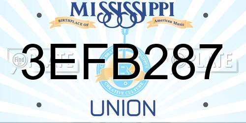3EFB287 Mississippi License Plate