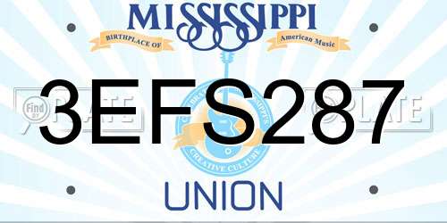 3EFS287 Mississippi License Plate