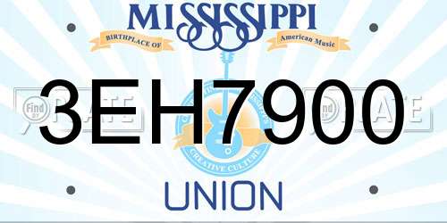 3EH7900 Mississippi License Plate