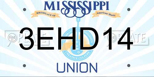 3EHD14 Mississippi License Plate