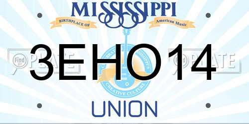 3EHO14 Mississippi License Plate