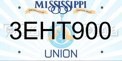 3EHT900 Mississippi License Plate