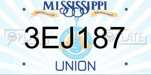 3EJ187 Mississippi License Plate