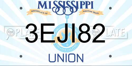 3EJI82 Mississippi License Plate