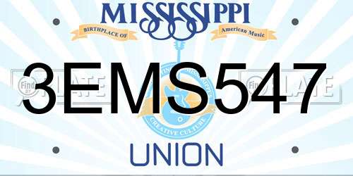 3EMS547 Mississippi License Plate