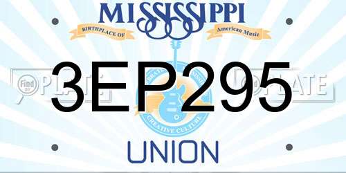 3EP295 Mississippi License Plate