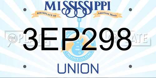 3EP298 Mississippi License Plate