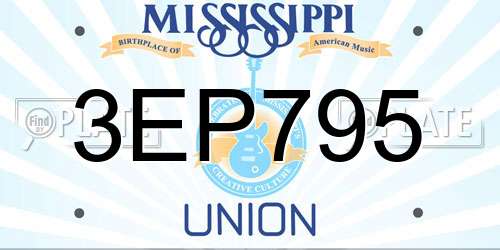 3EP795 Mississippi License Plate