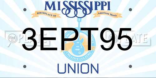 3EPT95 Mississippi License Plate