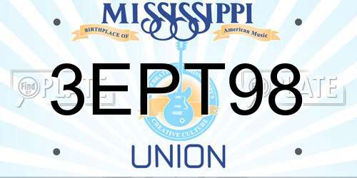 3EPT98 Mississippi License Plate