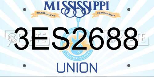 3ES2688 Mississippi License Plate