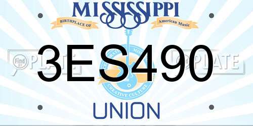 3ES490 Mississippi License Plate