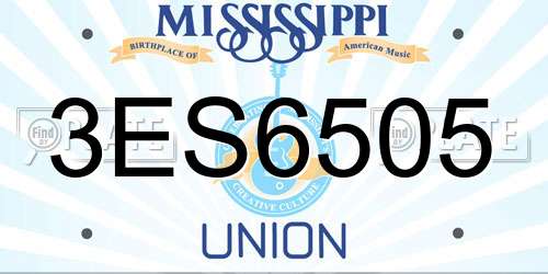 3ES6505 Mississippi License Plate
