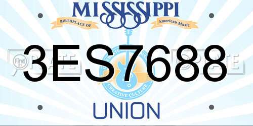 3ES7688 Mississippi License Plate