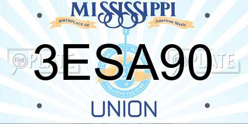 3ESA90 Mississippi License Plate