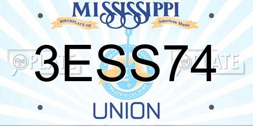 3ESS74 Mississippi License Plate