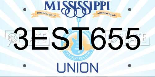 3EST655 Mississippi License Plate