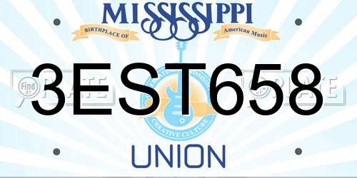 3EST658 Mississippi License Plate