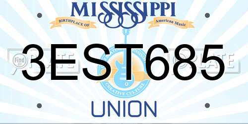 3EST685 Mississippi License Plate